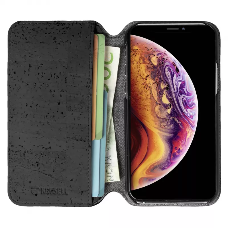 Krusell Birka Folio-kotelo iPhone 11 Pro Max 16,5 cm musta