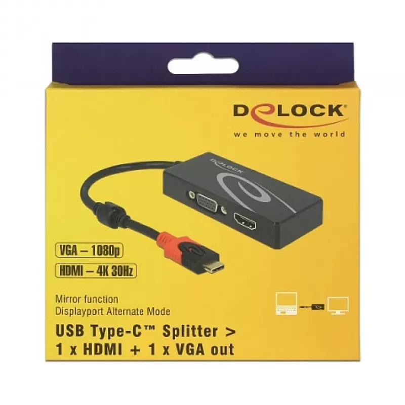 USB-näytönohjainadapteri DeLOCK 87730 3840 x 2160 pikseliä musta