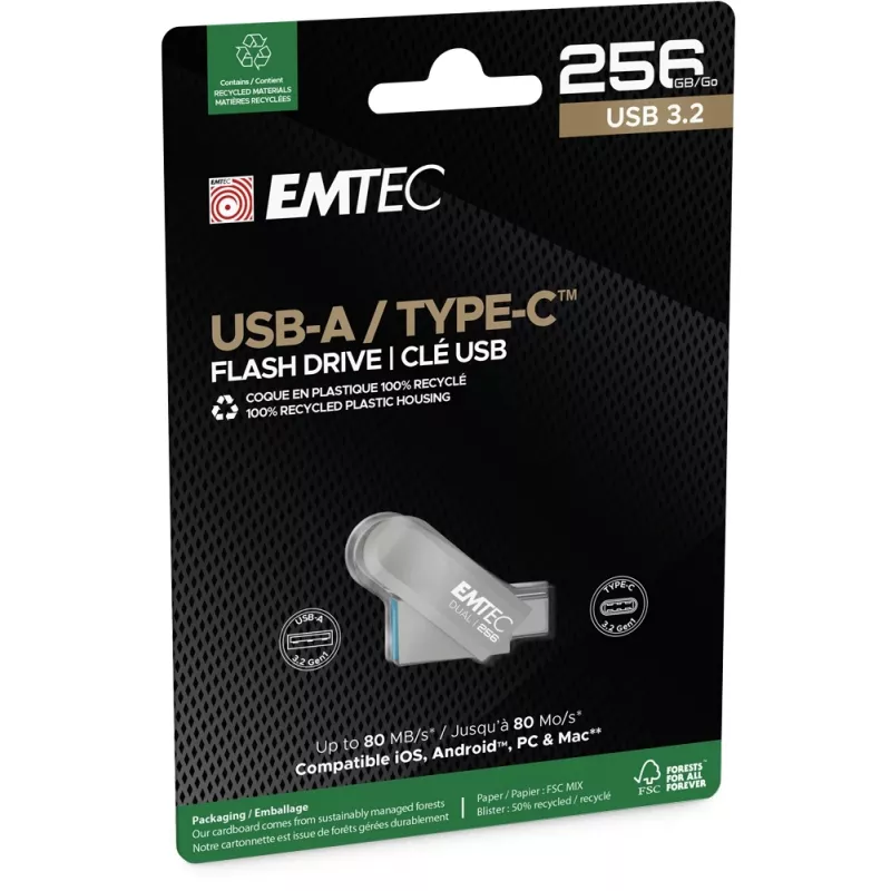 USB-muistitikku Emtec 256GB USB3.2 Type-C Dual D280