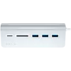 Satechi Type-C alumiininen USB-keskitin ja kortinlukija, hopea, ST-TCHCRS