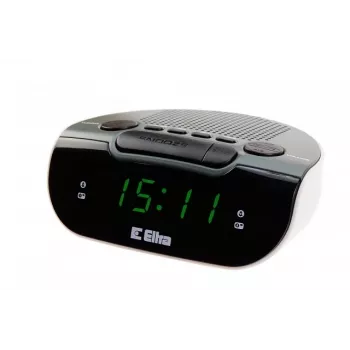 Radio LED-kellolla/herätyksellä, Eltra, 127x53x98 mm, harmaa/valkoinen