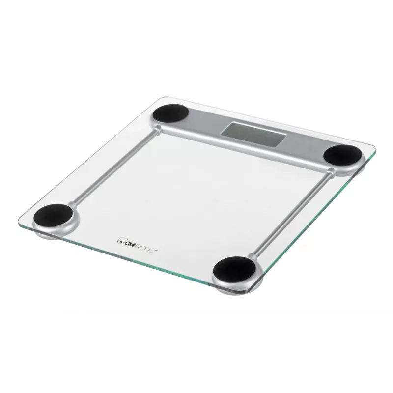 Elektroninen henkilövaaka CLATRONIC PW 3368 — max. 150 kg, tarkkuus 100 g, lasitaso