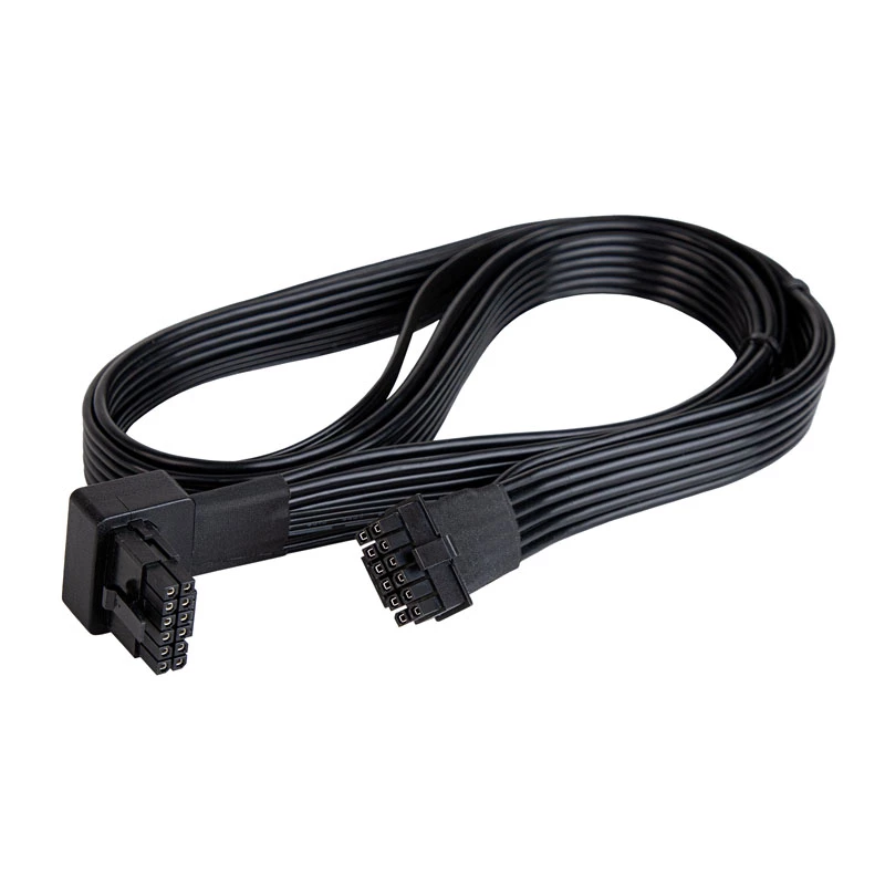 SilverStone SST-PP14-90 12VHPWR-kaapeli, 90 asteen, 650 mm, musta