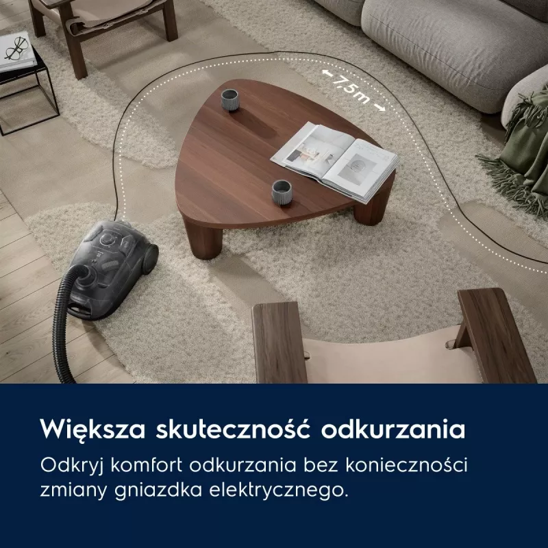 Rumpupölynimuri Electrolux EB31C1DB 750 W, 3 litran pölypussi, HEPA-suodatin, teleskooppiteräsputki
