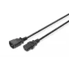 DIGITUS virtajohdon jatkojohto AK-440201-018-S IEC C14 / IEC C13 (uros/naaras), 250 V/10 A, 1,8 m, musta