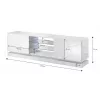 Cama Meble QIU 160 TV-kaappi, MDF, valkoinen kiilto