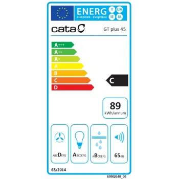 Seinäliesituuletin CATA 02030408 — 492 mm leveys, 645 m³/h, metallirasvasuodatin, LED-valaistus