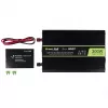 Jännitemuunnin Green Cell INV07, DC 12 V → AC 230 V, 300 W, 50 Hz, Type-C-pistoke, musta
