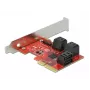 SATA PCI Express x4 -kortti DeLOCK 6 porttia Low Profile -muotokerroin