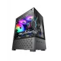 Mini-tornikotelo TACENS Mars Gaming MC-SE2 — Mini-ITX / Micro-ATX, musta, sivulasiseinä, pohjavirtalähde, tukee 2x2,5