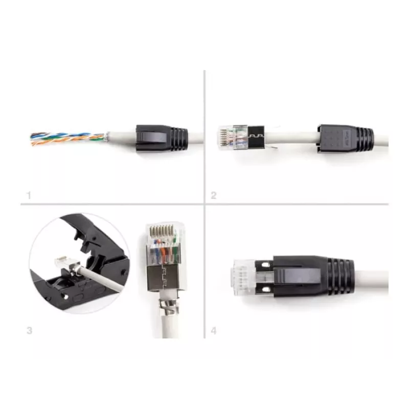 DeLOCK 66903 kaapeliliitin RJ-45 musta metallinen uros 25 kpl