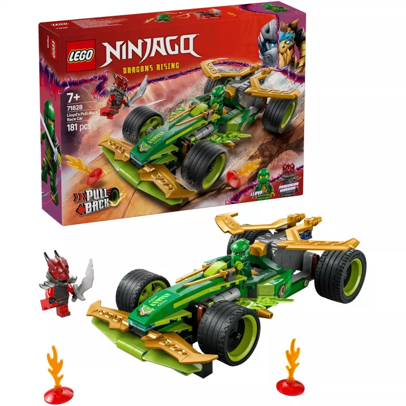 LEGO-rakennussarja NINJAGO Lloyds Action Speedster 71828, 181 osaa, 2 minihahmoa, ikä 7+