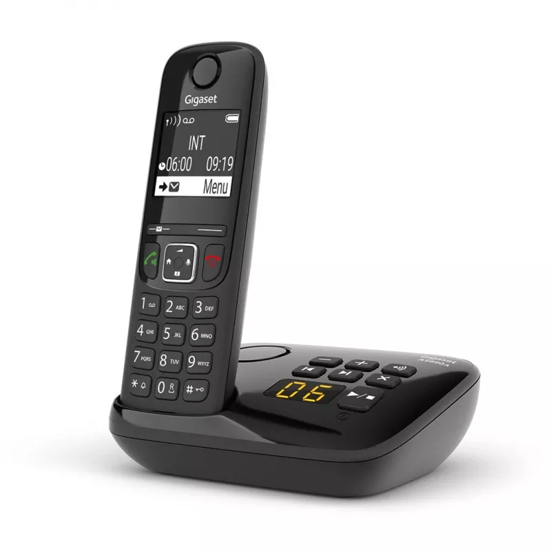 Gigaset AS690A analoginen/DECT-puhelin numerotunnistuksella musta