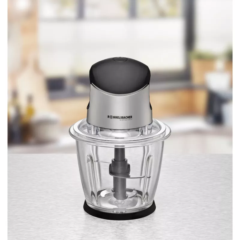 Sähköinen silppuri Rommelsbacher MZ 500 — 1,5 L, 500 W, ruostumaton teräs musta