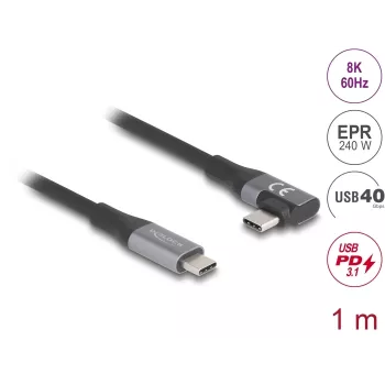 USB-kaapeli DeLOCK 81131 1 m USB-C musta 40 Gbit/s