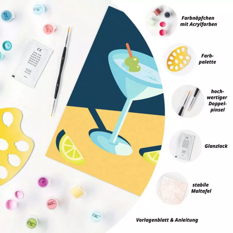 Maalaussarja Ravensburger CreArt Mocktail Lemon – maalaa numeroilla -sarja