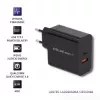 Qoltec 51716 seinälaturi 63 W, USB-C PD + USB QC 3.0, 5-20 V 1,5-3 A, musta