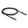 DeLOCK USB-jatkokaapeli USB Type-C uros naaras 10 Gbit/s 1 m harmaa metalli