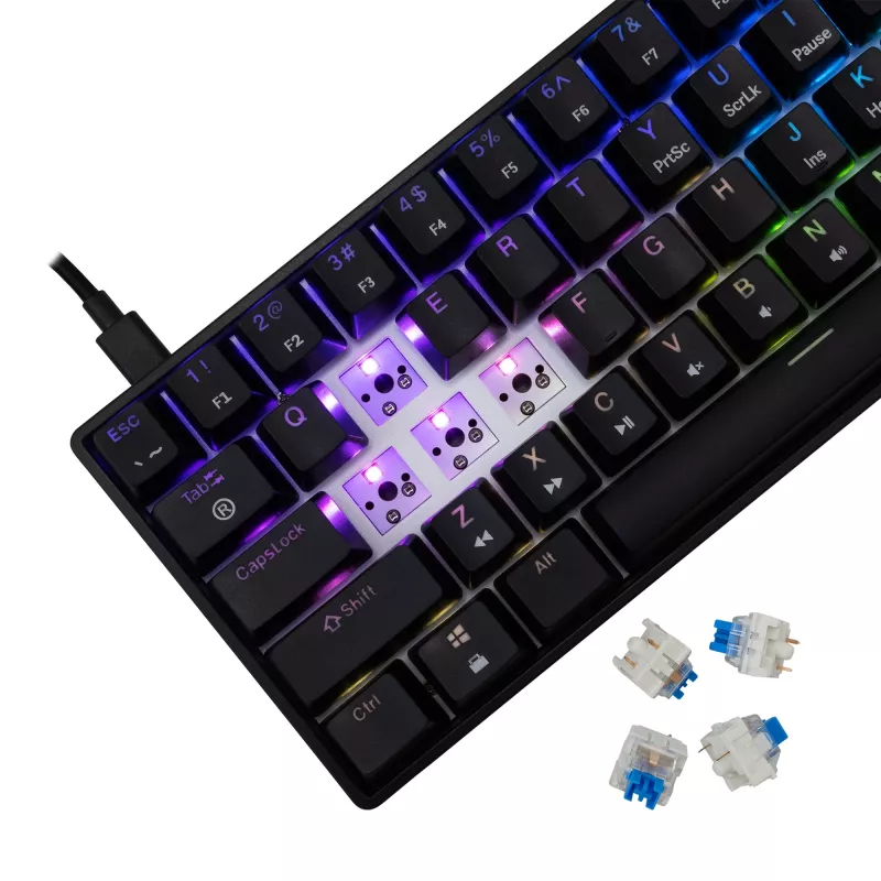 Mekaaninen näppäimistö White Shark Shinobi-2 Blue -kytkin musta US-asettelu