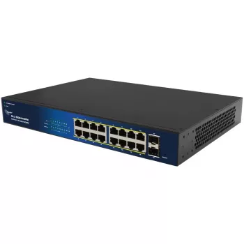 ALLNET 16+2P PoE-kytkin ALL-SG8418PM – 18-porttinen Gigabit, 16 PoE-porttia, 2 uplink-porttia