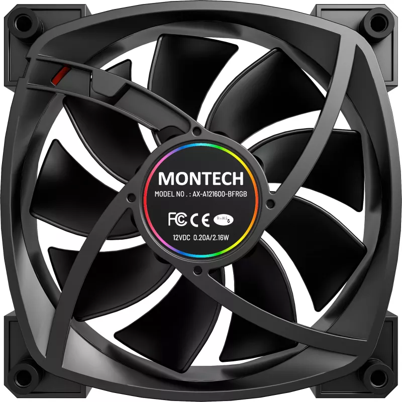 MONTECH AX120 120 mm ARGB 3 kpl:n pakkaus kotelotuuletin - musta