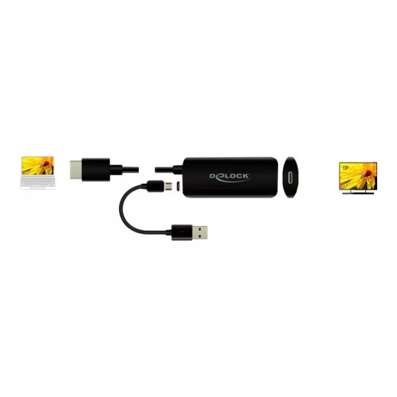 Adapteri HDMI-A-urosliitin USB Type-C-naarasliittimeen DeLOCK 63251