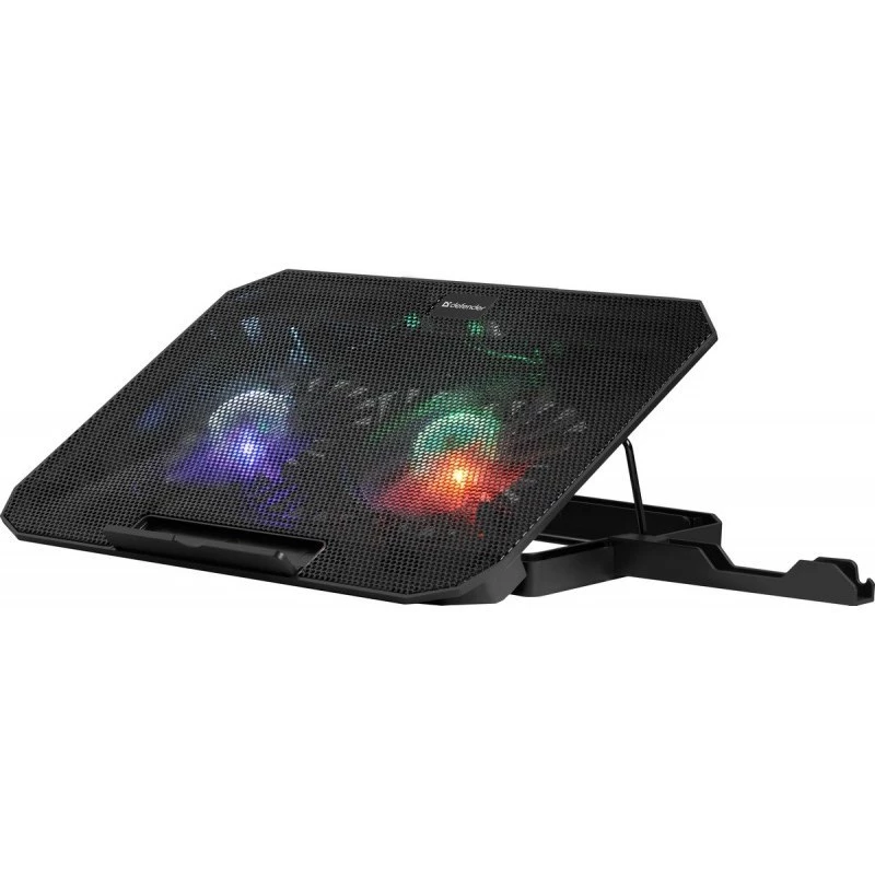 Kannettavan jäähdytysalusta DEFENDER NS-510, 2 tuuletinta, 2×USB-liitäntää ja RGB-valaistus