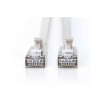 ohut patch-kaapeli DIGITUS CAT6A F-FTP, 7 m, harmaa, RJ-45–RJ-45, 10 Gbit/s