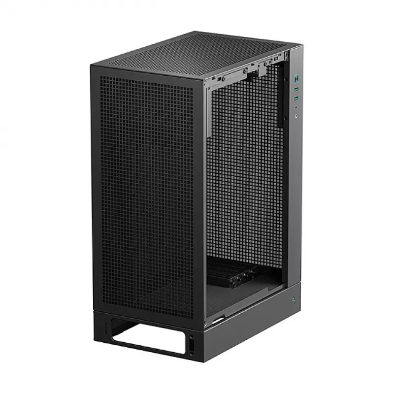 PC-kotelo DeepCool CH170 PLUS Tower musta – micro-ATX/mini-ITX, karkaistu lasi, USB-C, virtalähde ylhäällä