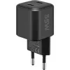 Seinäkiinnitteinen laturi GOOBAY 75333 — yleislaturi AC-USB-C sisäkäyttöön, 2x USB-C, 35 W, musta