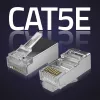 Modulaarinen RJ45-liitin QOLTEC 54554 CAT5e FTP, 100 kpl, hopea, muovi, 11×22×18 mm