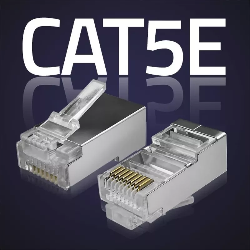 Modulaarinen RJ45-liitin QOLTEC 54554 CAT5e FTP, 100 kpl, hopea, muovi, 11×22×18 mm
