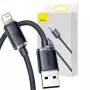 Baseus Crystal Shine kaapeli USB-Lightning, 2,4A, 2m (musta)