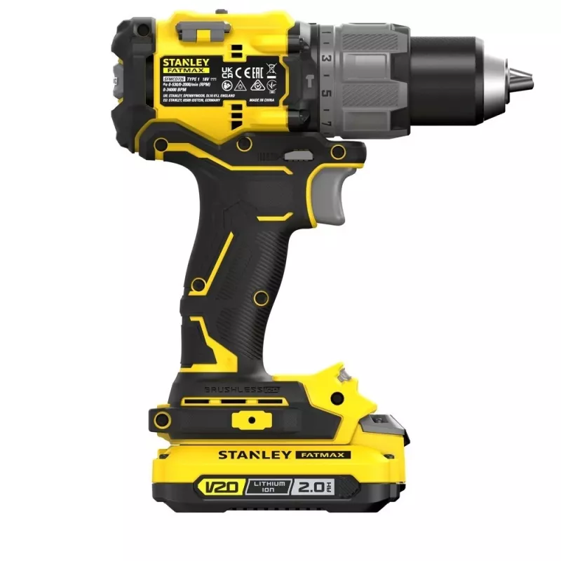 Akkuporakone STANLEY FatMax V20 SFMCD726D2K 18V, 2x 2Ah Li-Ion, 80 Nm, 2-vaihteinen, LED