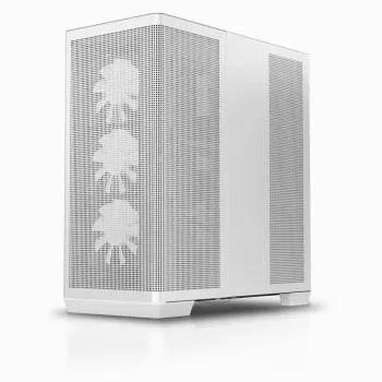 APNX PC Midi Tower C1-R-WT-v1 — valkoinen, tukee ATX/Micro-ATX/Mini-ITX, 3x 120 mm etutuulettimet esiasennettu, 3x 3,5 tuuman + 3x 2,5 tuuman paikat, USB 3.2 Gen1 x2
