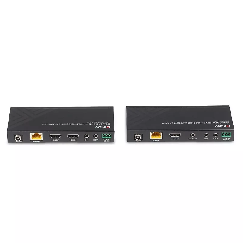 Lindy 38217 150 m Cat.6 HDMI 4K60 -, IR- ja RS-232 -HDBaseT-jatkolaite, lähetin ja vastaanotin
