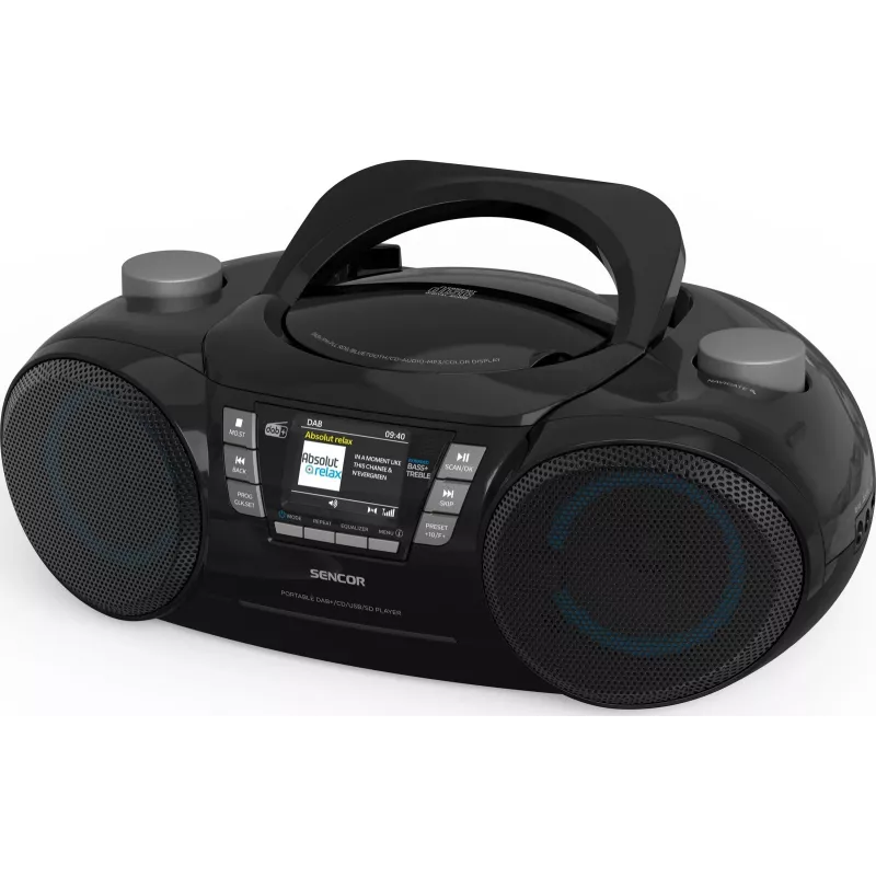 Sencor SPT 6510DB kannettava DAB+ boombox, CD/MP3/USB/SD, Bluetooth 5.3, FM RDS, 16 W, musta