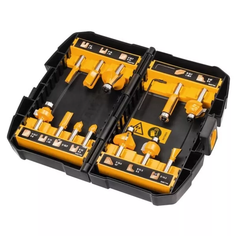 DeWalt DT90016-QZ jyrsinteräsarja, 12 osaa