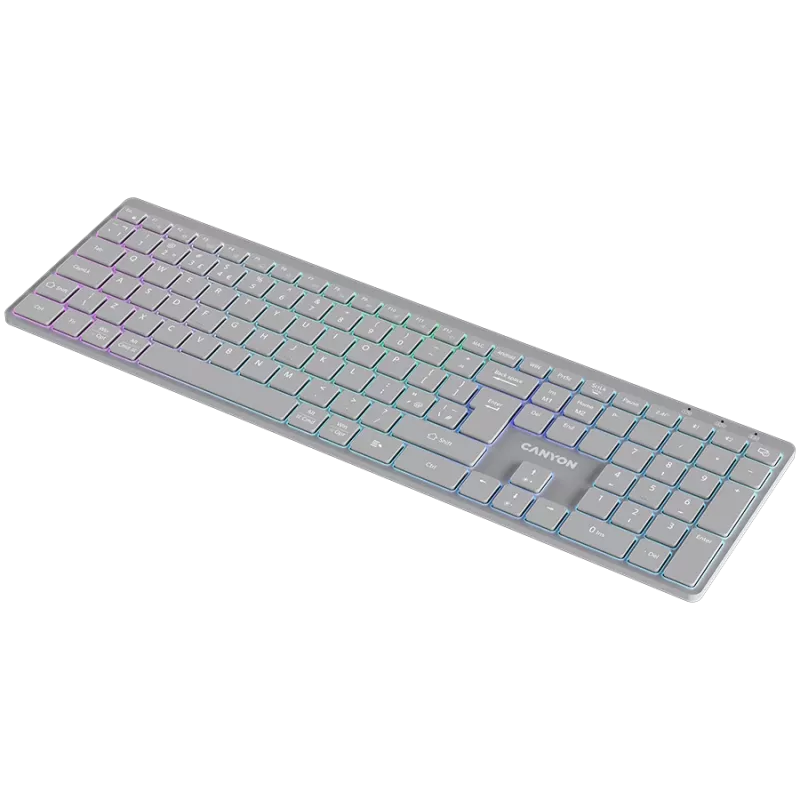 CANYON näppäimistö HKB-W11 UK/US RGB Dual Mode langaton harmaa