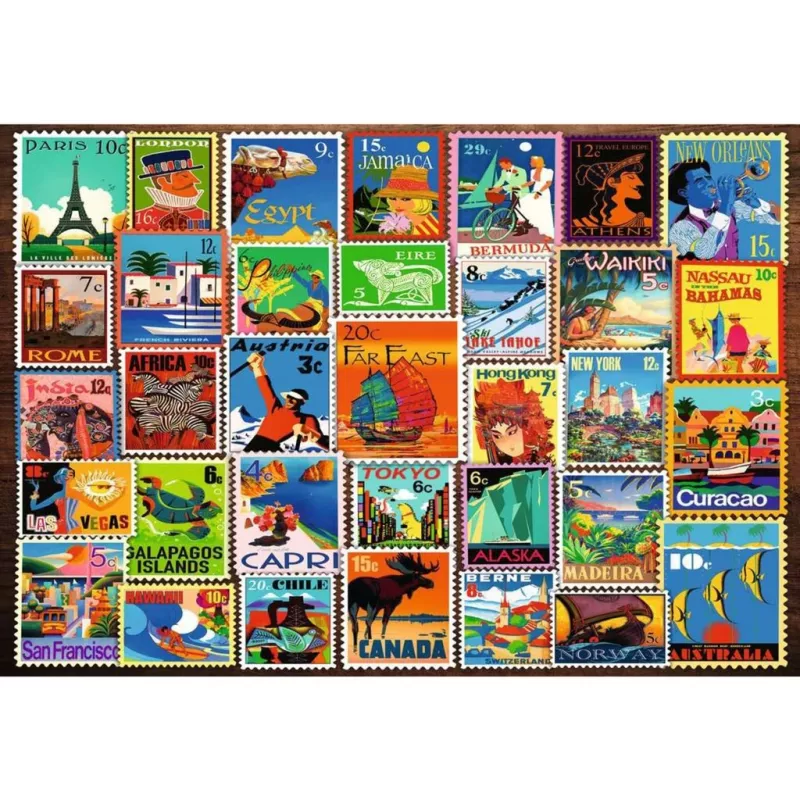 Palapeli Ravensburger Feel Well & Puzzle – Briefmarken, 200 palaa