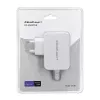 Qoltec 51039 65 W USB-C PD -virtalähde, 5–20,3 V, 2–3,25 A, sisäänrakennettu USB-C-kaapeli, valkoinen