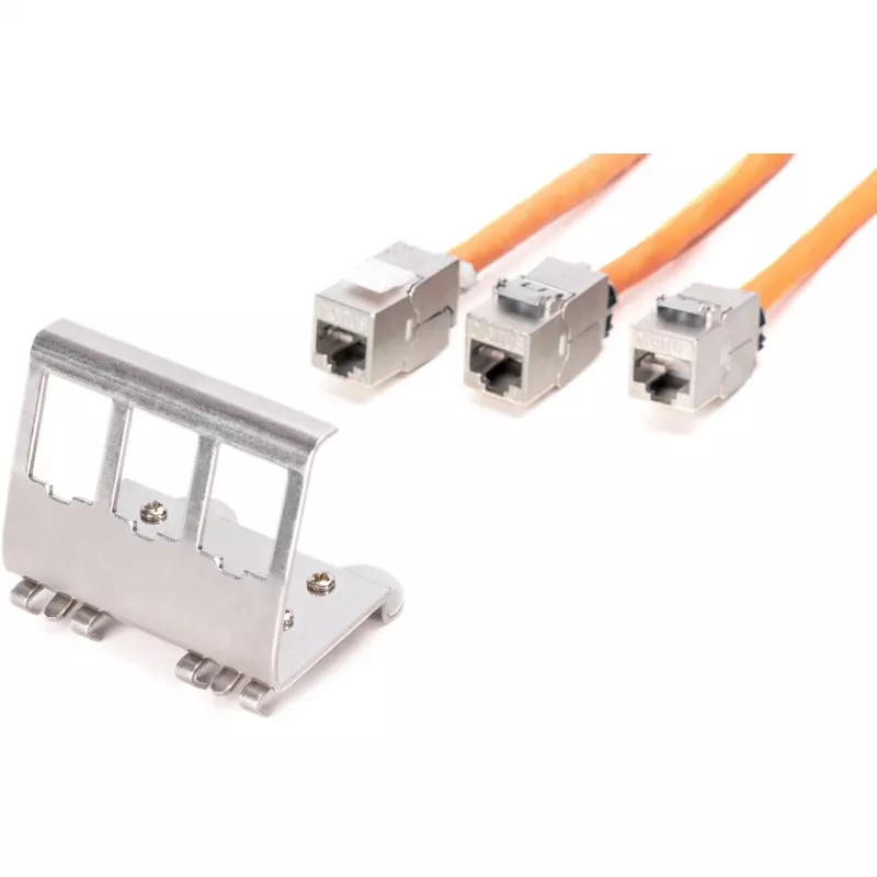 Adapteri Digitus AN-25183 3x Keystone-moduulille ruostumaton teräs