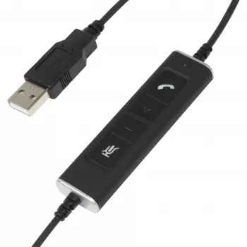 Mono USB-headset Plusonic 10.1P — yksikorvainen USB-headset, yhteensopiva Teamsin ja Skypen kanssa