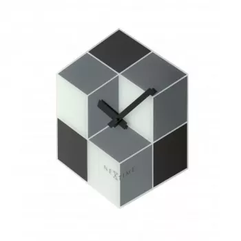 NeXtime kello 8171 Cubic, 43,5x37 cm, seinäkello, musta/valkoinen/harmaa