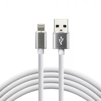 everActive kaapeli USB Lightning 1 m - valkoinen, silikoni, pikalataus, 2,4A - CBS-1IW