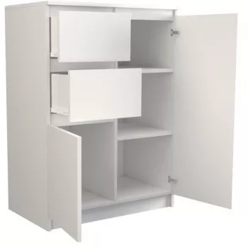 Topeshop 2D2S BIEL -lipasto — 2 laatikkoa, valkoinen, 700×400×970 mm, lastulevy