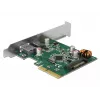 DeLOCK 90299 PCIe x4 -kortti, 1x USB Type-C + 1x USB Type-A, USB 3.2 Gen 2 (10 Gbps)