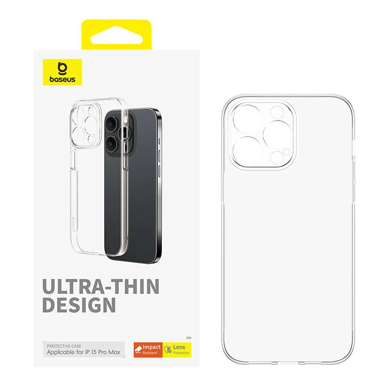 Puhelinkotelo iPhone 15 ProMax Baseus OS-Lucent Series (läpinäkyvä)