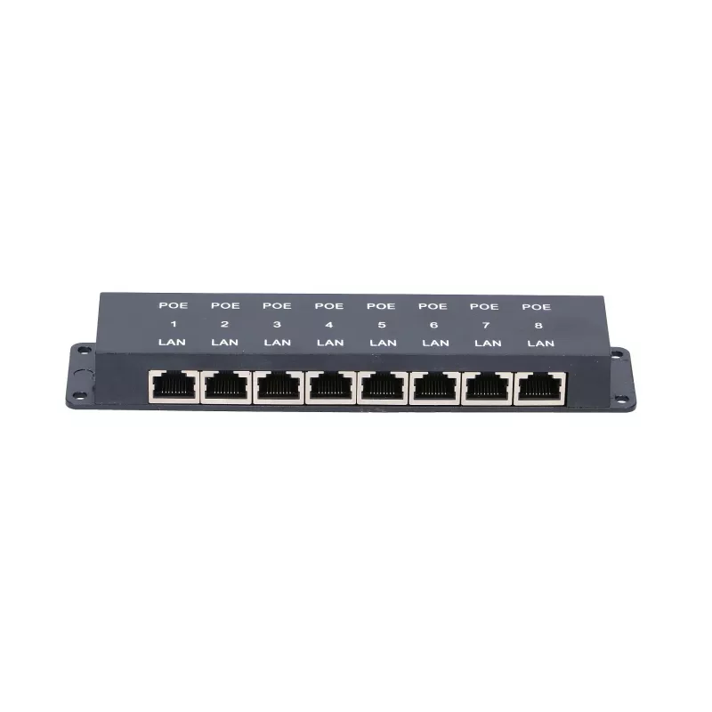 Extralink 8-porttinen PoE-injektori, 8x 100 Mb/s RJ45