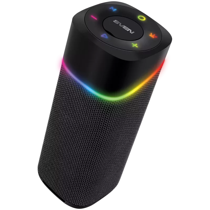 2.0 kannettava kaiutin SVEN PS-155, musta, lähtöteho 2x5 W (RMS), TWS, Bluetooth, FM, USB, litiumakku